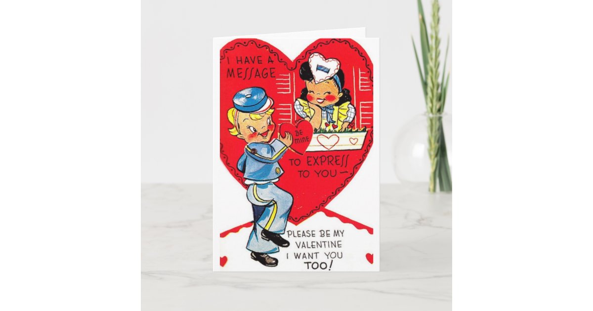 Retro Mailman Mail Delivery Valentine's Day Card | Zazzle