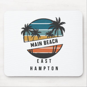 Retro Main Beach East Hampton Surfboard Surfing  Mouse Pad
