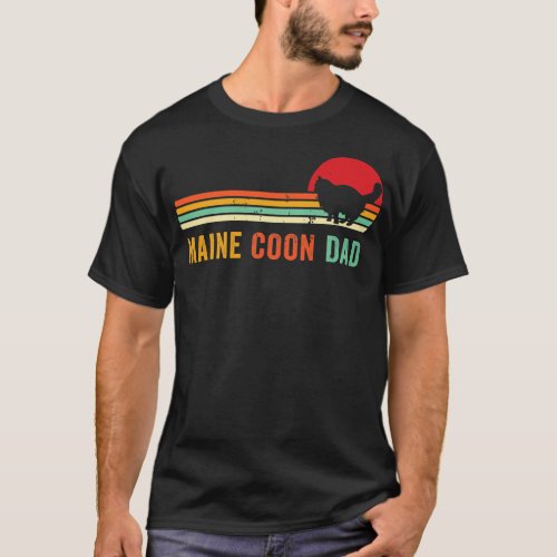 Retro Maine Coon Dad Proud Cat Pet Owner Maine T_Shirt