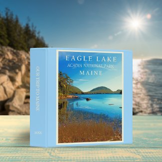 Retro Maine Eagle Lake Travel Poster Scrapbook