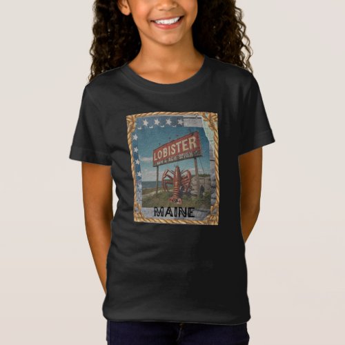 Retro Maine Lobster graphic T_Shirt