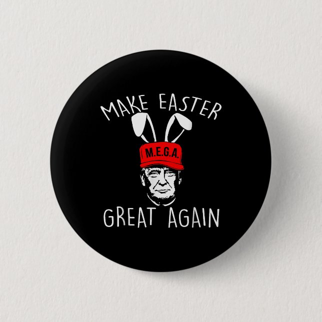 Retro Make Easter Great Again Funny Trump Easter A Button (Front)