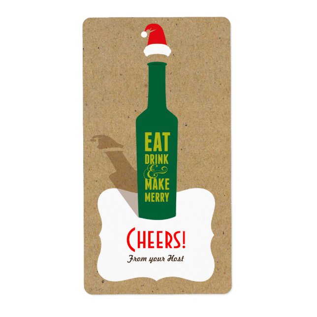 Retro Make Merry Gift Label - Favors, Hostess Gift (Front)