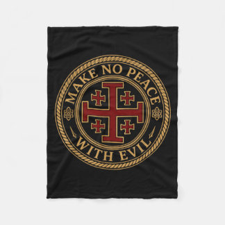 Retro Make Peace With Evil Knight Templar Jerum Fleece Blanket