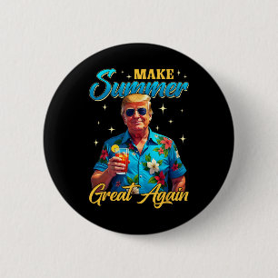 Retro Make Summer Great Again Donald Trump Summer Button