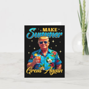 Retro Make Summer Great Again Donald Trump Summer Card