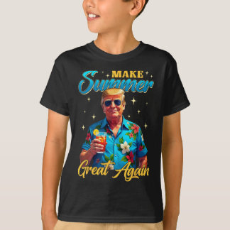 Retro Make Summer Great Again Donald Trump Summer  T-Shirt