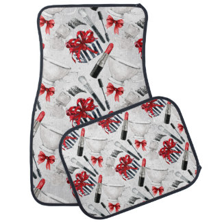 Retro Make Up Girly Trendy Colorful Car Floor Mat