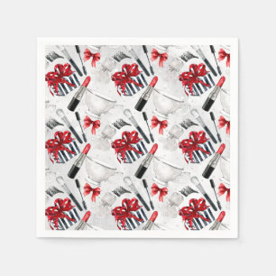 Retro Make Up Girly Trendy Colorful Paper Napkins