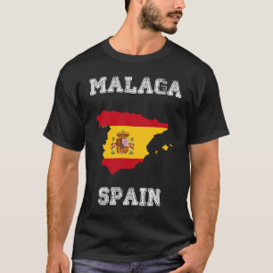 Retro Malaga Spain Distressed Spain Flag T-Shirt