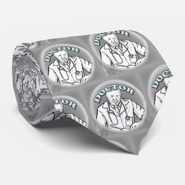 Retro Male Doctor Neck Tie (Rolled)