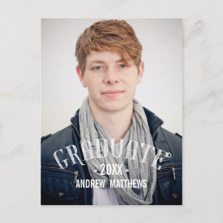 Retro Male | Graduation Party Invitation Postcard
