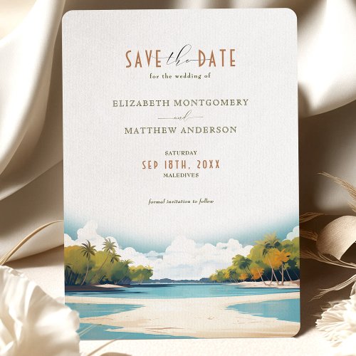 Retro Maledives Travel Save_the_Date Invitation