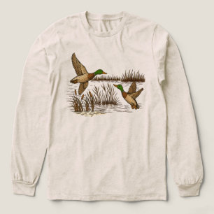 Retro Mallard Ducks Fall   90s Vintage Waterfowl  Tri-Blend Shirt
