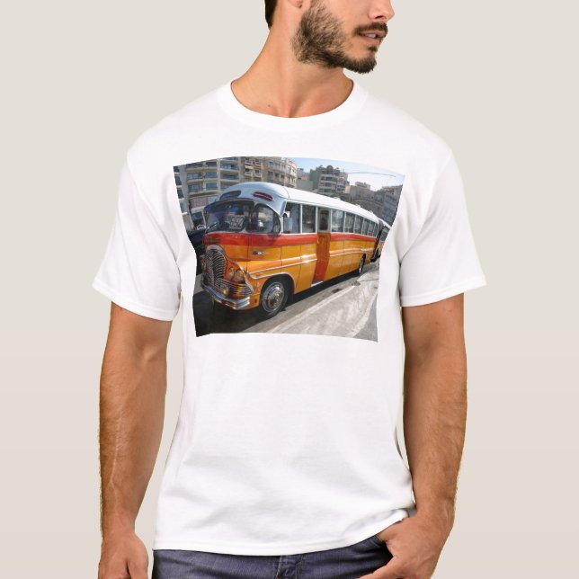 Retro Malta bus T-Shirt (Front)