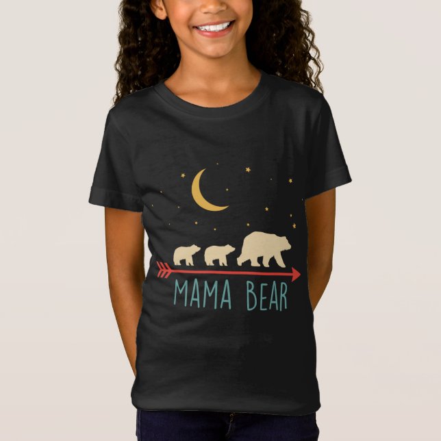 Retro Mama Bear with 2 Cubs T-Shirt (Front)