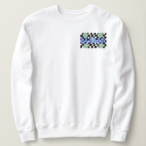 Retro Mama Checkered and Lightening Bolts Sweatshirt