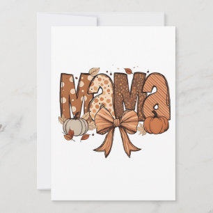 Retro Mama Coquette Bow Fall Autumn Thanksgiving  Invitation