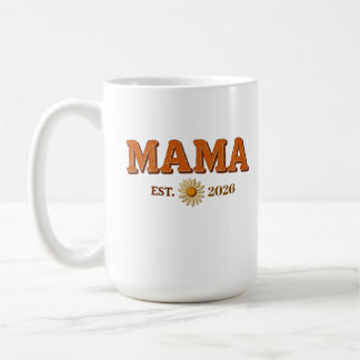 Retro Mama Est 2026 Daisy Coffee Mug