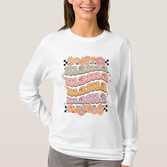 Retro Mama Motherhood proud mom retro design T-Shirt (Front)