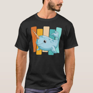 Retro Mammal Sea Creature Whale  Ocean Animal Narw T-Shirt