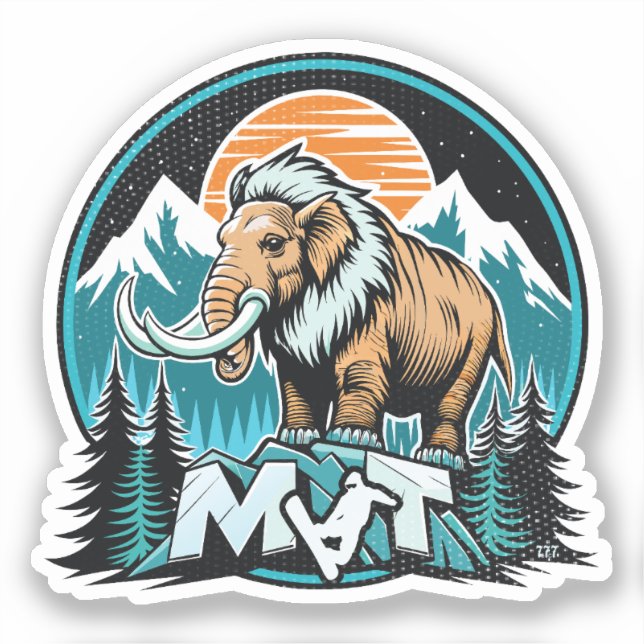 Retro Mammoth Mountain Ski Sticker (Front)