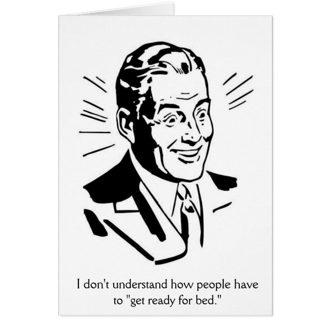 Retro Man - Always Ready for Bed, Cards (Front)