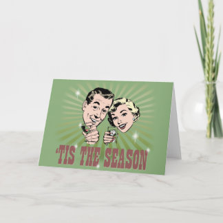 Retro Man and Woman "Tis the Season" Holiday Card