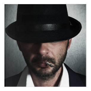 Retro man smoking acrylic print