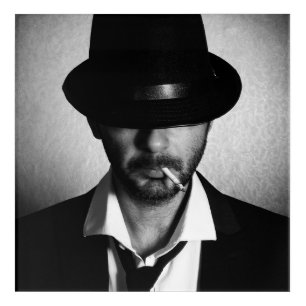 Retro man smoking acrylic print