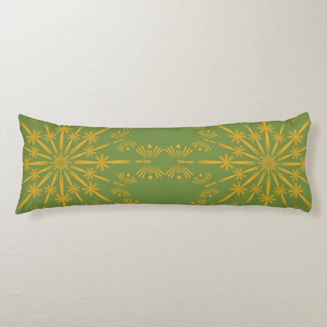 Retro Mandala Avocado Body Pillow (Front)