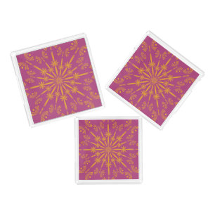 Retro Mandala Boysenberry Acrylic Trays