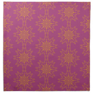 Retro Mandala Boysenberry Cloth Napkins 