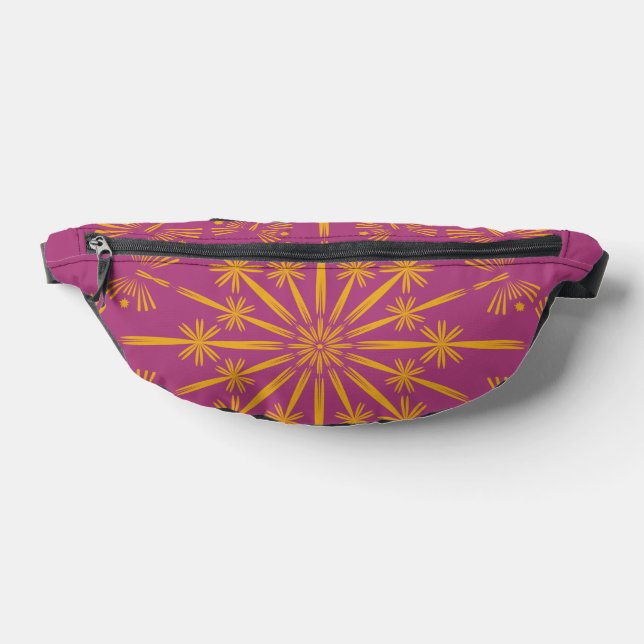 Retro Mandala Boysenberry Fanny Pack (Lay Down)