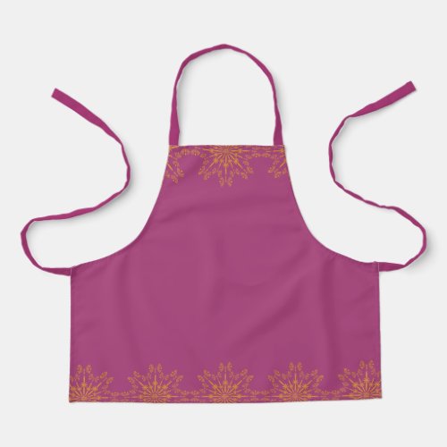 Retro Mandala Boysenberry Small Apron