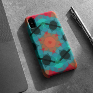 Retro Mandala Flower Blue and Pink iPhone 11 Case