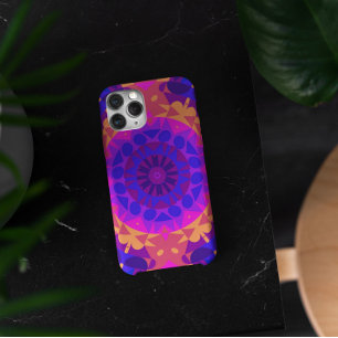 Retro Mandala Flower Blue Pink and Orange iPhone 11 Case