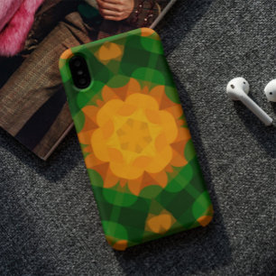 Retro Mandala Flower Green and Orange iPhone 11 Case