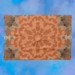 Retro Mandala Flower Orange and Tan Kitchen Towel<br><div class="desc">This retro mandala flower design features orange and tan. Funky patterns and groovy visuals for the modern hippie or anyone who likes bright trippy colors!</div>