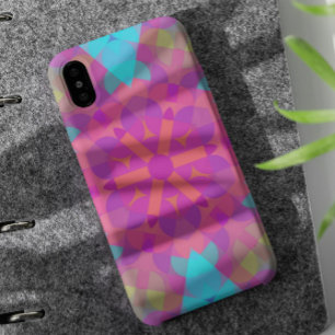 Retro Mandala Flower Pink Blue and Purple iPhone 11 Case