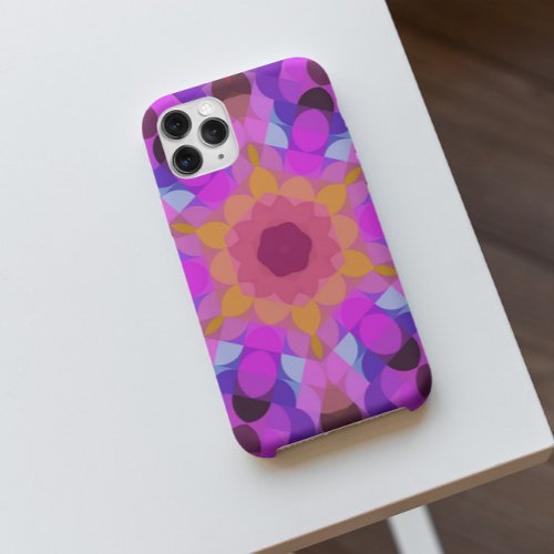 Retro Mandala Flower Pink Orange and Purple iPhone 11 Case