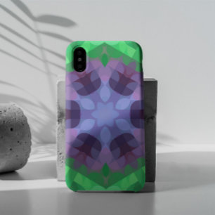 Retro Mandala Flower Purple and Green iPhone 11 Case