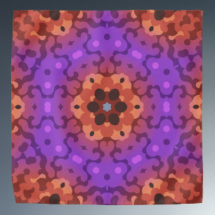 Retro Mandala Flower Purple and Red Bandana