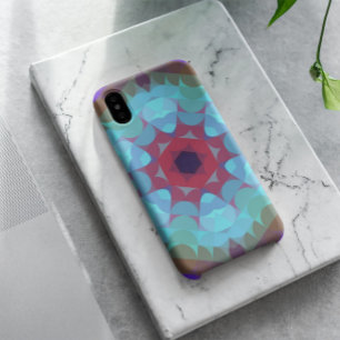 Retro Mandala Flower Red Blue and Purple iPhone 11 Case