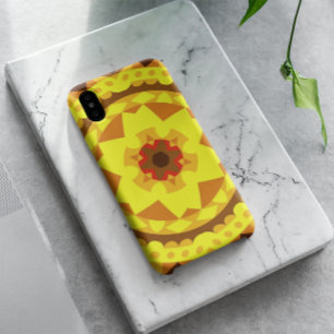 Retro Mandala Flower Yellow and Orange iPhone 11 Case