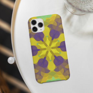 Retro Mandala Flower Yellow Purple and Green iPhone 11 Case