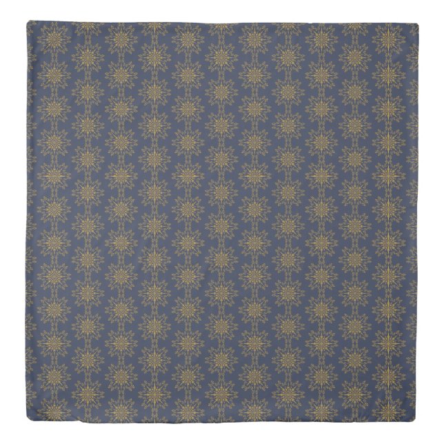 Retro Mandala Midnight Duvet Cover (3 Sizes) (Front)
