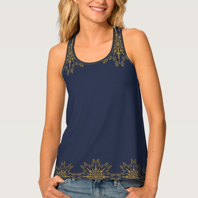 Retro Mandala Midnight Tank Top (Front)