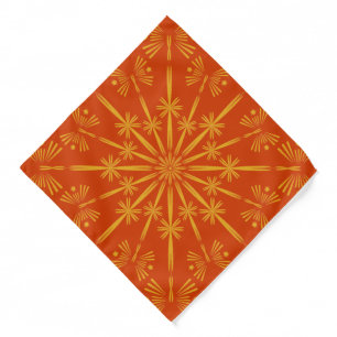 Retro Mandala Papaya Bandana (2 Sizes)