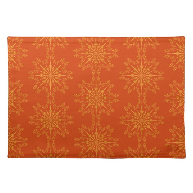 Retro Mandala Papaya Cloth Placemat (Front)